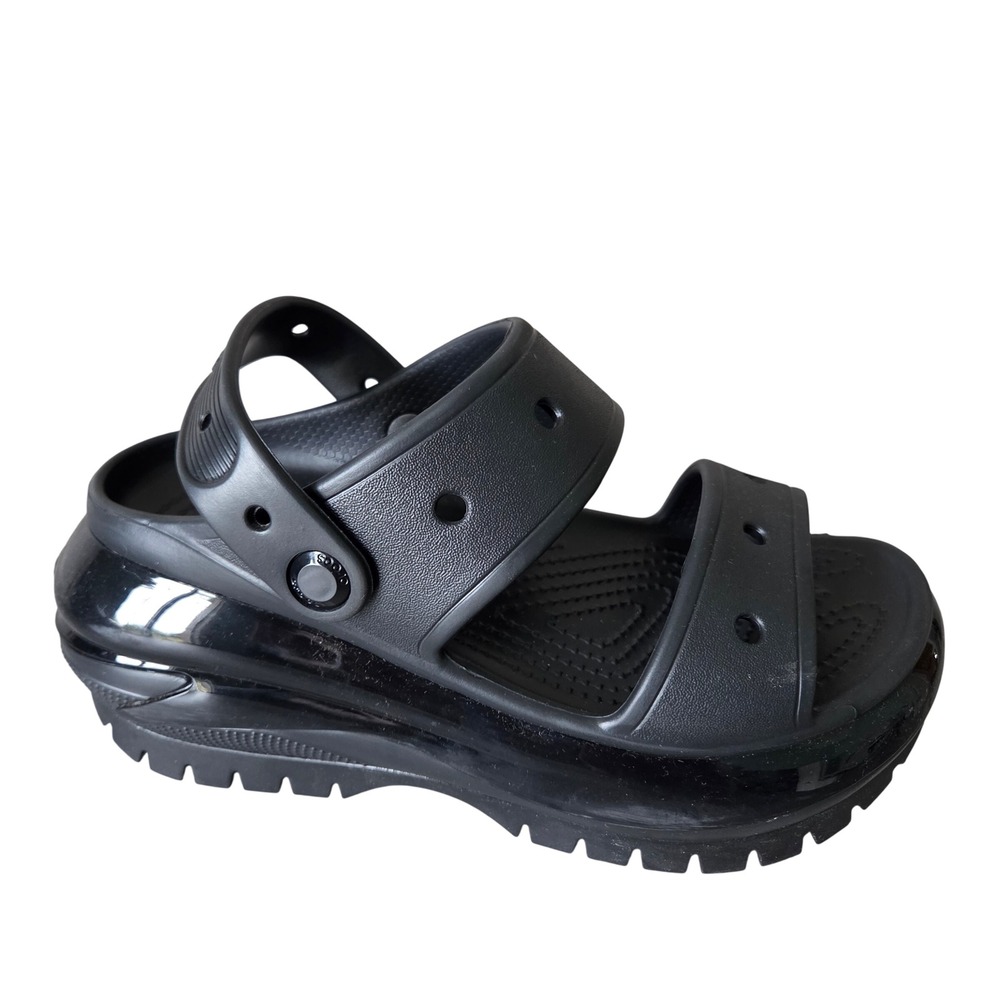 CROCS Classic Mega Crush Sandal Black Platform Lug Sole Womens Size 6 207989-001